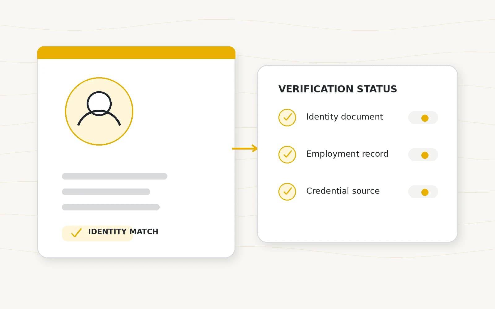 Professional reviewing identification and supporting documents.